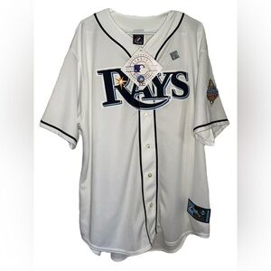 Majestic Tampa Bay Rays Baseball Jersey 2008 World Series Patch Mens Size XL